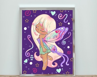 Magical Fairy Art Print, Fantasy Wall Decor (8x10)