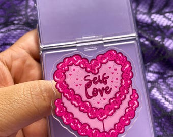 Self Love Cake Phone Grip: Pink Quote Phone Accessory