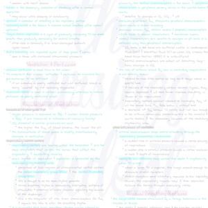 Puede incluir: Un diagrama m&eacute;dico sobre un fondo blanco, que detalla el proceso de ventilaci&oacute;n. El texto incluye t&eacute;rminos como 'apnea', 'perfusi&oacute;n' y 'centros de control respiratorio', con notas manuscritas y flechas. El diagrama es una gu&iacute;a de estudio para estudiantes de medicina.