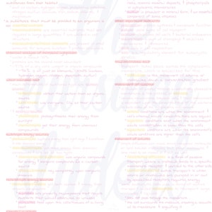 May include: Handwritten notes on a pink background with the title "Microbial Nutrition and Growth". The notes cover topics like essential nutrients, energy sources, and environmental factors that affect microbial growth.