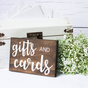 Letrero de boda con regalos y tarjetas / Letrero de madera para boda / Letrero con regalos y tarjetas / Letrero de mesa con regalos y tarjetas / Letrero de mesa para boda / Decoración para boda