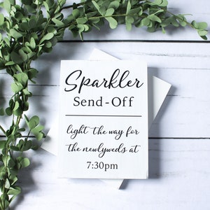 Sparkler Send Off White Washed Wood Wedding Sign | Sparkler Send Off Reception Wood Sign | Wedding Reception Decor | Light the Way Wood Sign