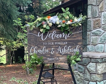 Wedding Welcome Sign | Wood Wedding Sign | Welcome to our Forever | Welcome to our Wedding Sign | Custom Wedding Welcome Decor