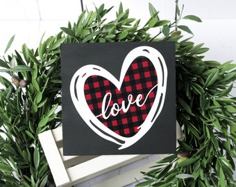 Valentines Day Decor Collection / Farmhouse Valentine Wood Signs / Valentine Wood Signs 8x8 inches / Tiered Tray Valentines Day Decor Gifts