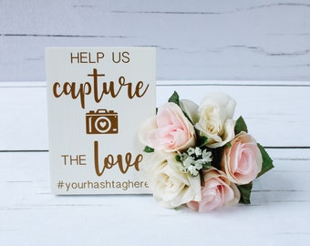 Capture the Love Wedding Hashtag Wood Sign | Wedding Reception Hashtag Sign | Custom Wedding Hashtag Instagram Sign | Reception Decor