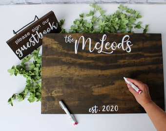 Wedding Guestbook Alternative | Wedding Wood Guest Book | Last Name Wood Wedding Guestbook | Rustic Wood Guestbook Sign Alternative