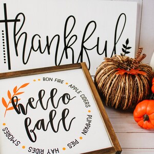 Fall Signs | Fall Decor | In All Things Give Thanks | Pumpkin Sign | Thankful Sign | Autumn Signs | Fall Wood Sign | Farmhouse Wood Sign