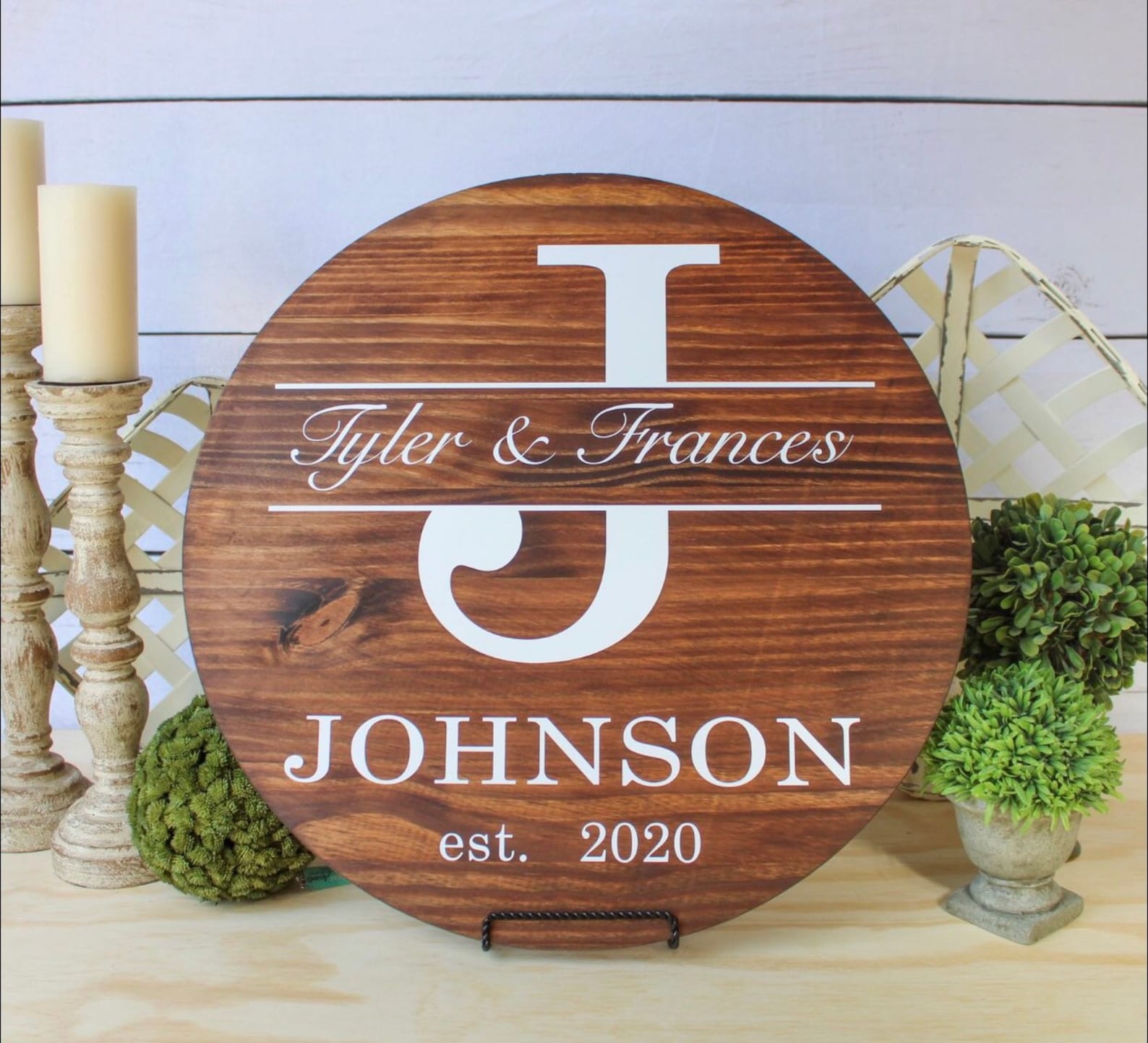 Personalized Round Monogram Wood Sign Personalized Wedding Gift Last ...