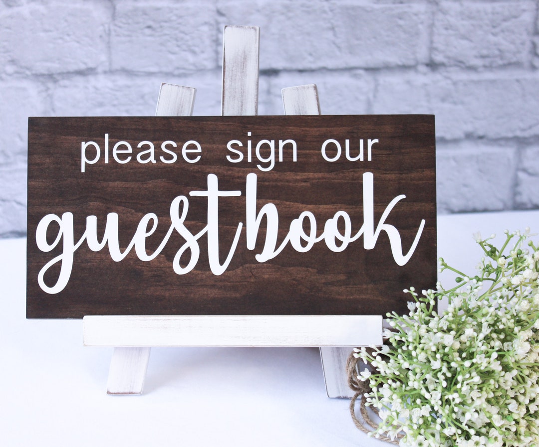 Please Sign Our Guestbook Sign Wedding Guestbook Table Wood Sign ...
