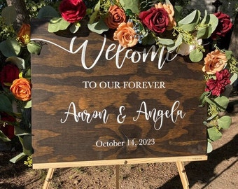 Wedding Welcome Sign | Welcome to our Forever Wedding Sign | Welcome Wedding Sign Wood | Rustic Wedding Decor
