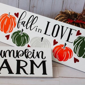 Fall Decor / Fall Signs / Football and Fall Yall Sign / Gather Sign / Benvenuti nel nostro Patch Sign / Fall in Love Sign / Fall Wood Signs immagine 10