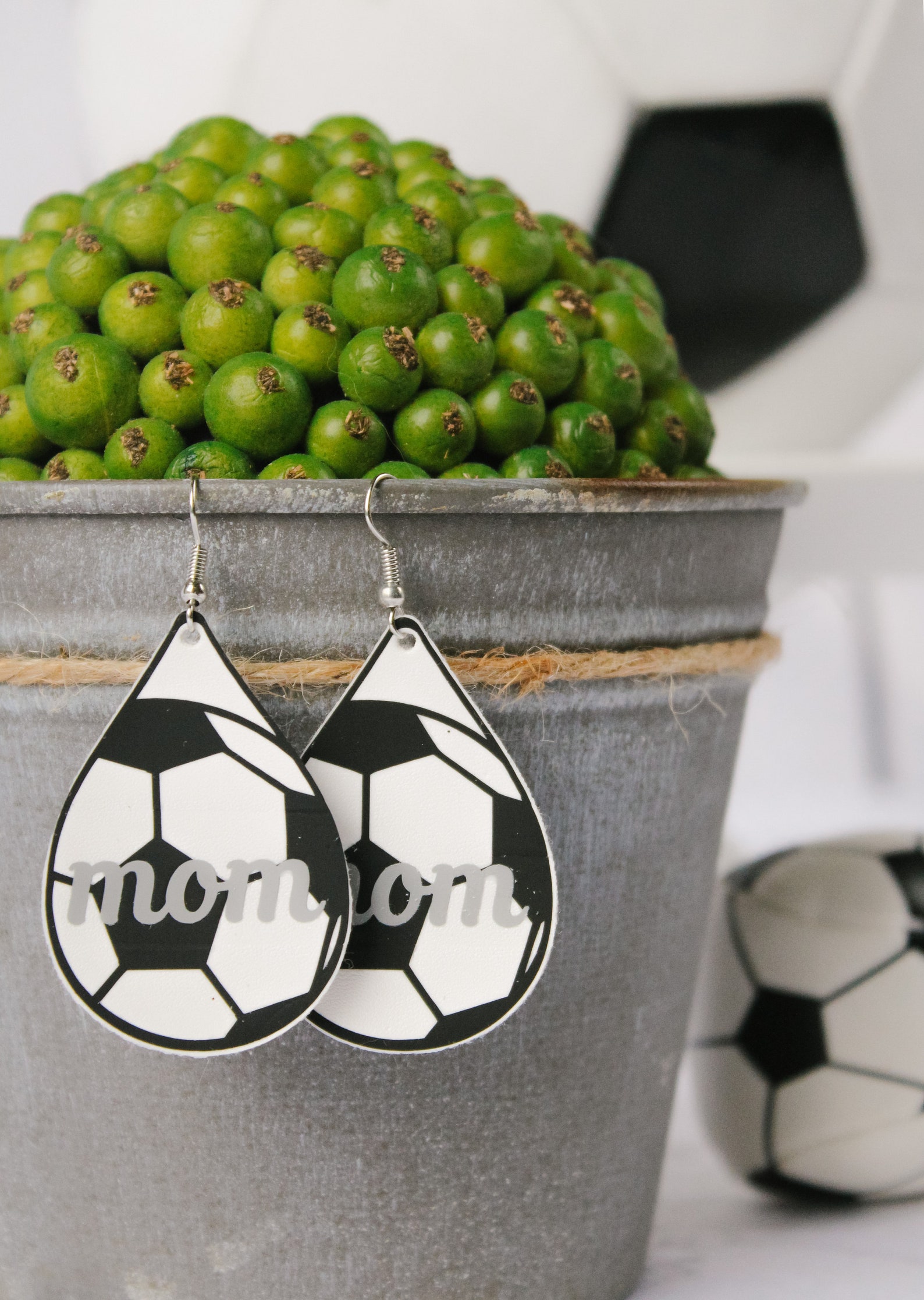 Soccer Leather Earrings Soccer Mom Earrings Teardrop Soccer Etsy