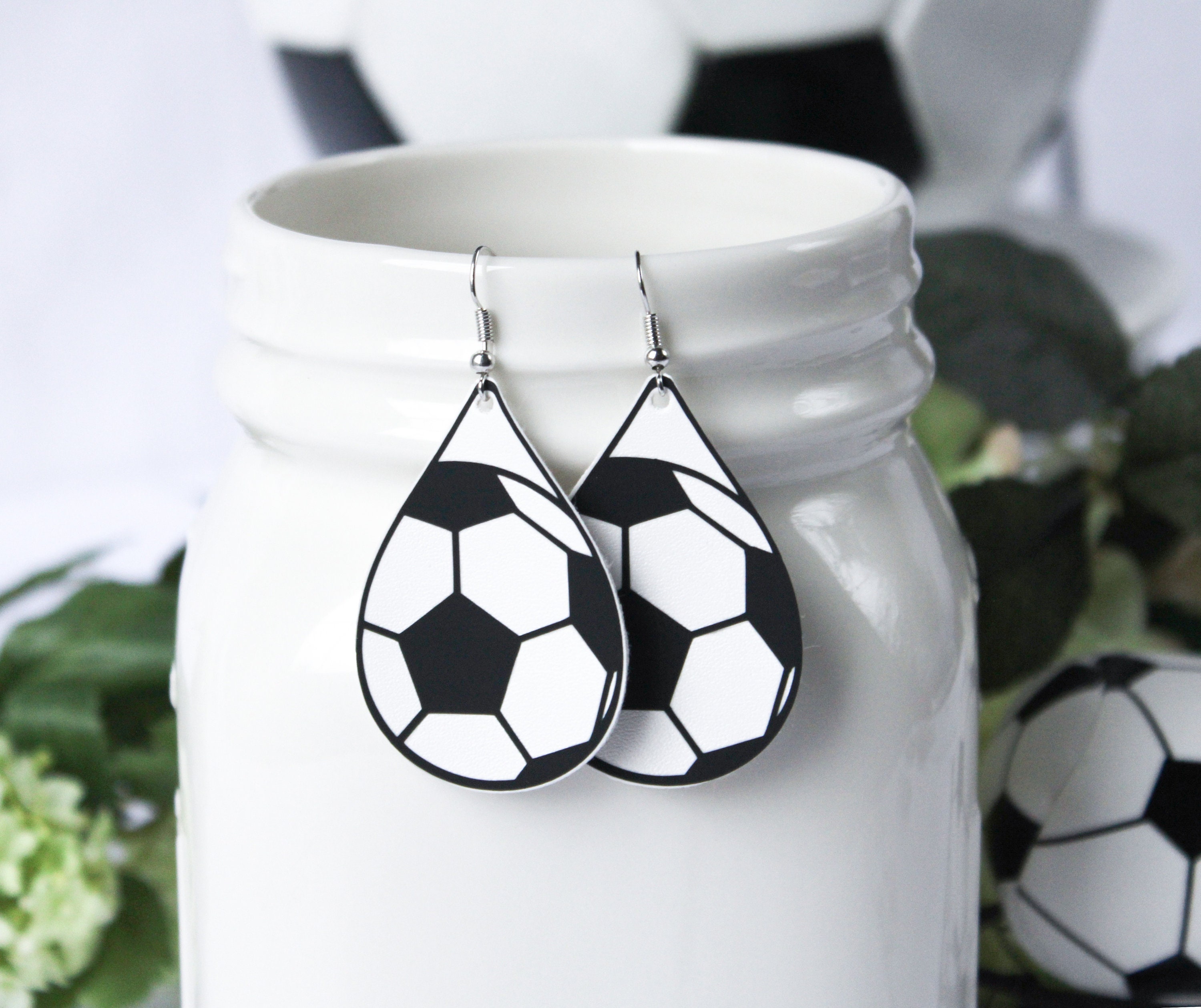Stainless Steel Soccer Ball Earrings - Sports Jewelry Gift For Women, Mom, Sports Fans - View #6