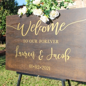 Wedding Welcome Sign | Wood Wedding Welcome Sign | Welcome to our Forever | Rustic Wedding Decor | Welcome to our Wedding | Engagement Party
