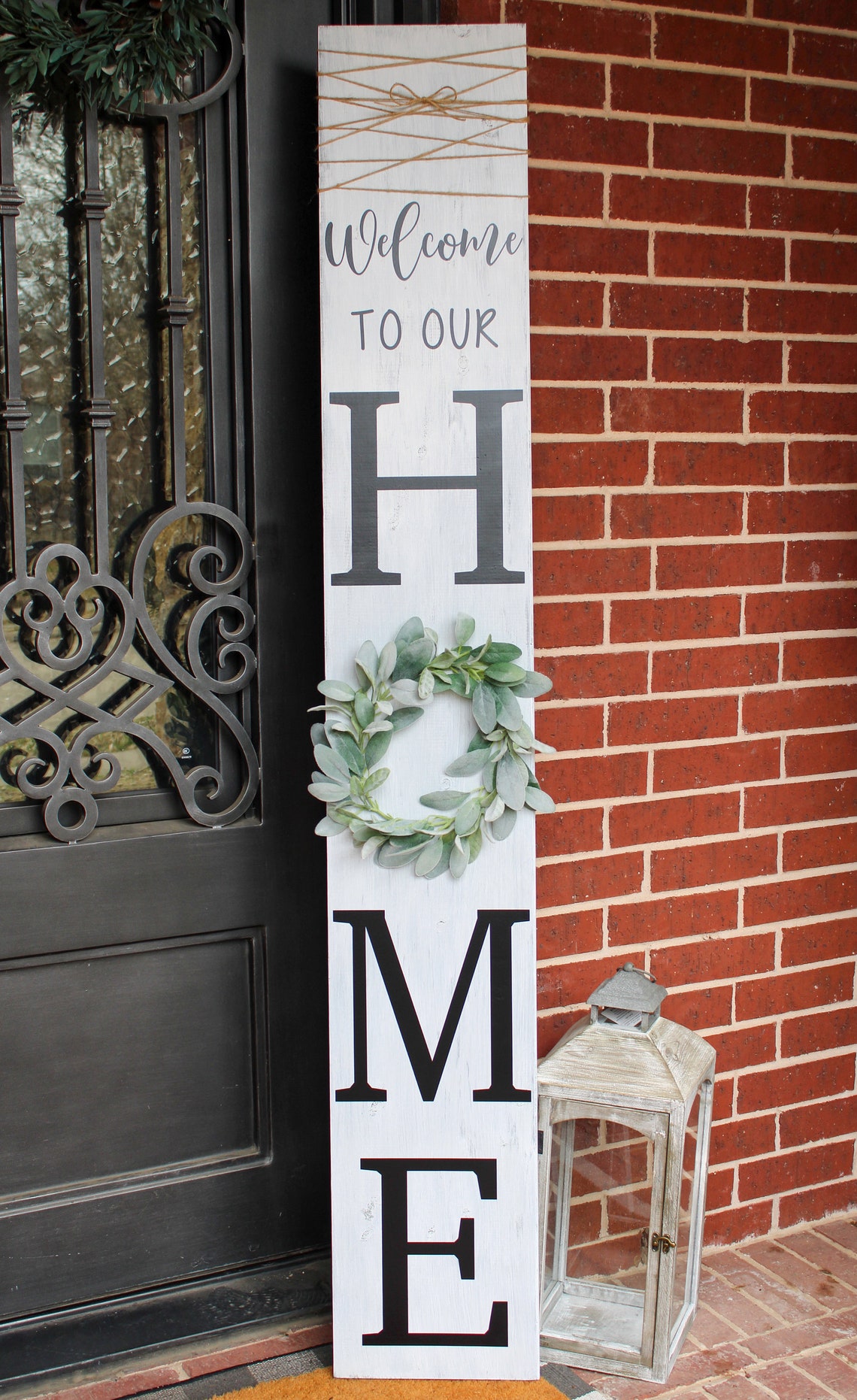 Welcome to Our Home Wood Sign Home Sign With Wreath - Etsy