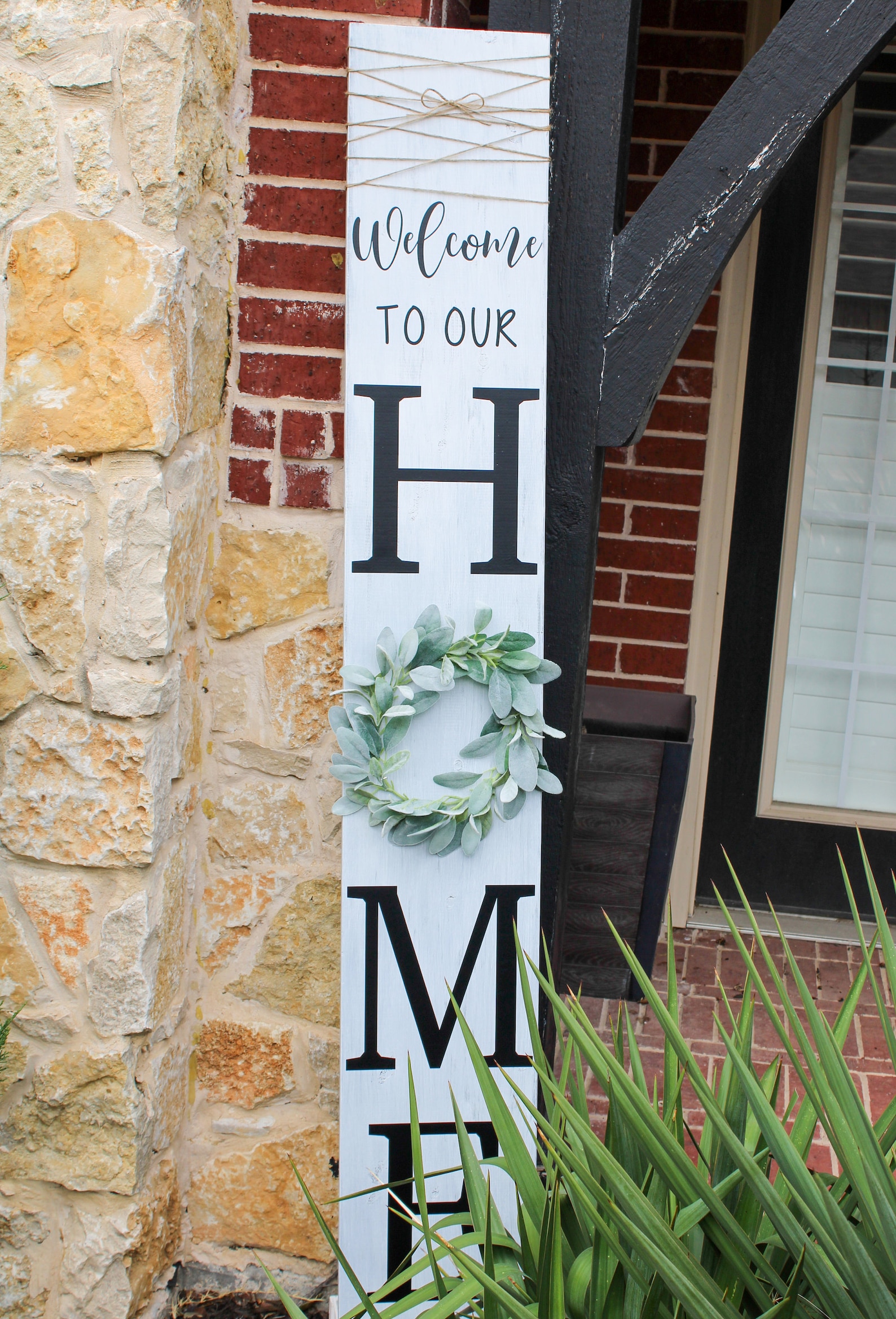 Welcome to Our Home Wood Sign Home Sign With Wreath - Etsy