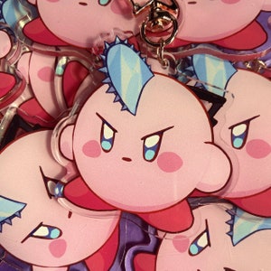 Angry Kirby with a Chainsaw | 2&quot; Reversible Acrylic Keychain