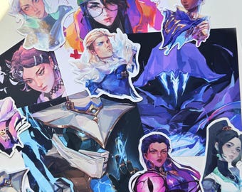 VAL PORTRAITS | Sticker + Print | Cypher, Nelke, Reyna, Sova, Omen, Astra, KJ, Sage, Jett Valorant