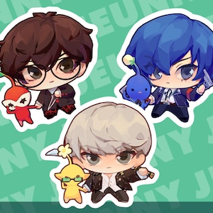 Stickers Persona x Pikmin | Crossover personnages 3, 4, 5 protagonistes