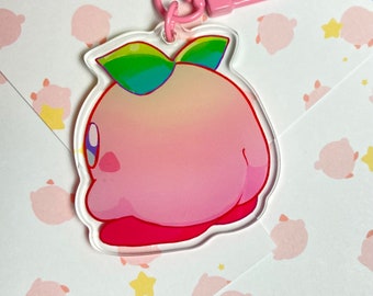 Kirby Peach Booty | 2" Double-sided Acrylic Keychain