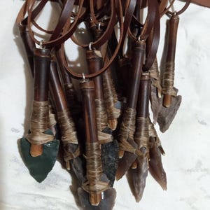 4 Pcs/Unit Stone Agate Arrowhead Necklaces