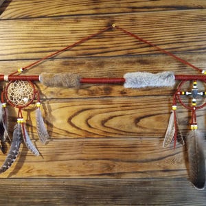 Medicine Wheel/Dream Catcher Dancing Stick Wall Hanging