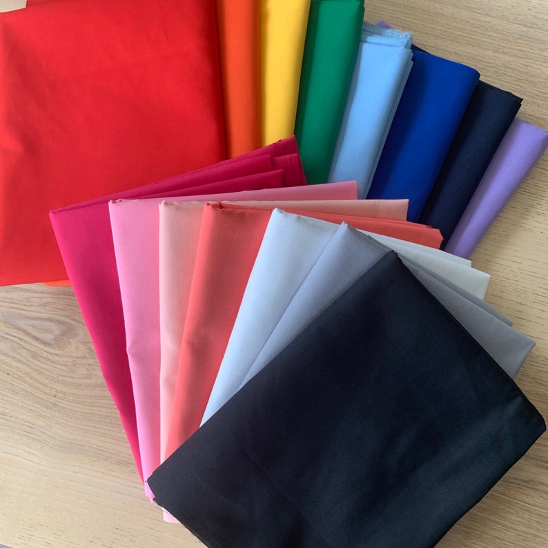 60 Wide Solid Cotton Poly Broadcloth Fabric Great for Face Etsy