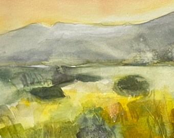 Rabbitbrush Glow Original Watercolor Landscape Painting