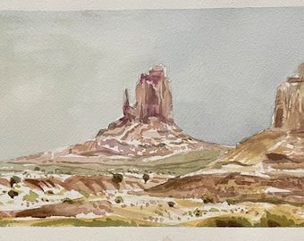 Monuments, Original Watercolor Painting