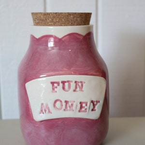 Money jar, piggy bank, customizable savings jars with cork top, any color, any saying, swear jar, MADE TO ORDER image 3