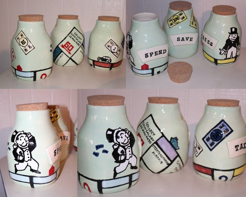 Money jar, piggy bank, customizable savings jars with cork top, any color, any saying, swear jar, MADE TO ORDER image 6