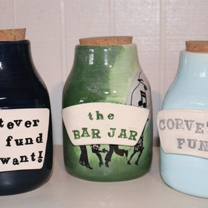 Money jar, piggy bank, customizable savings jars with cork top, any color, any saying, swear jar, MADE TO ORDER image 7