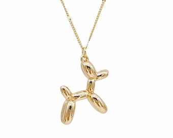 Gold balloon dog necklace Clearance