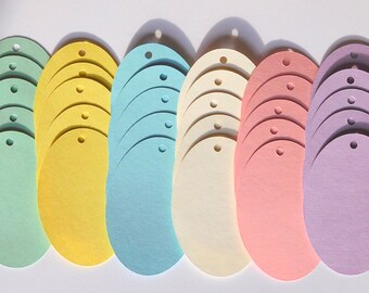 Oval Tags, Oval Die Cut Tags, Gift Tags, Easter Tags, Pastel, Craft Tags, Price Tags, Embellishments, Scrapbooking