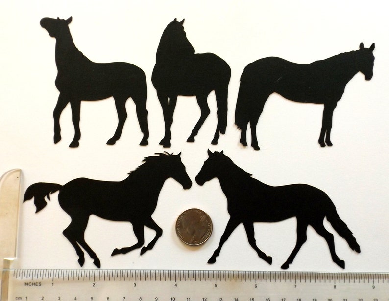 Horse Die Cuts Horses Horse Silhouette Cardstock Horses Etsy