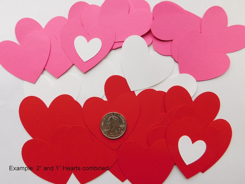 Heart Die Cuts Cardstock Hearts Heart Cut Outs Valentine Etsy