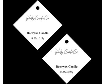 Custom Diamond Shape Hanging Tags, Card Stock Hanging Tags, Labels For Candles, Personalized Hanging Labels, Boutique Hang Tags