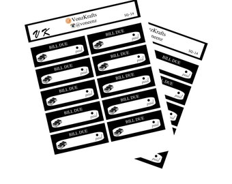 Loan Payment Bill Due Stickers, Bill Due Stickers, Functional Stickers, Erin Condren, Happy Planner.  Planner Stickers, Bill Stickers. SQ-14