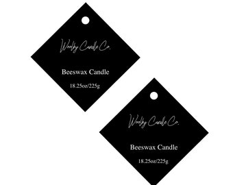 Custom Diamond Shape Hanging Tags, Card Stock Hanging Tags, Labels For Candles, Personalized Hanging Labels, Boutique Hang Tags