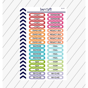 College Planner Stickers, Back to School Stickers, Academic Tracker ...
