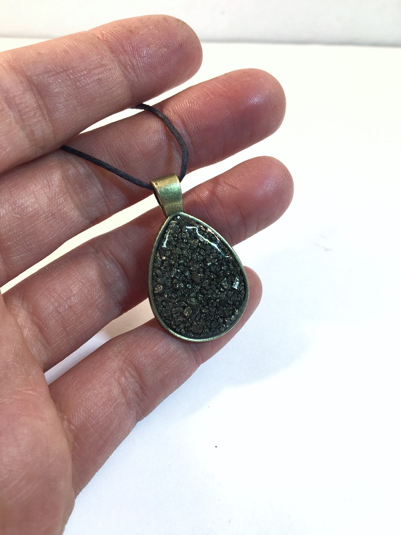 Fools Gold Tear Pendant\u2022 Iron Pyrite Necklace\u2022 Fools Gold Jewelry\u2022 Iron Pyrite Jewelry\u2022 Fake Gold Nugget Pendant
