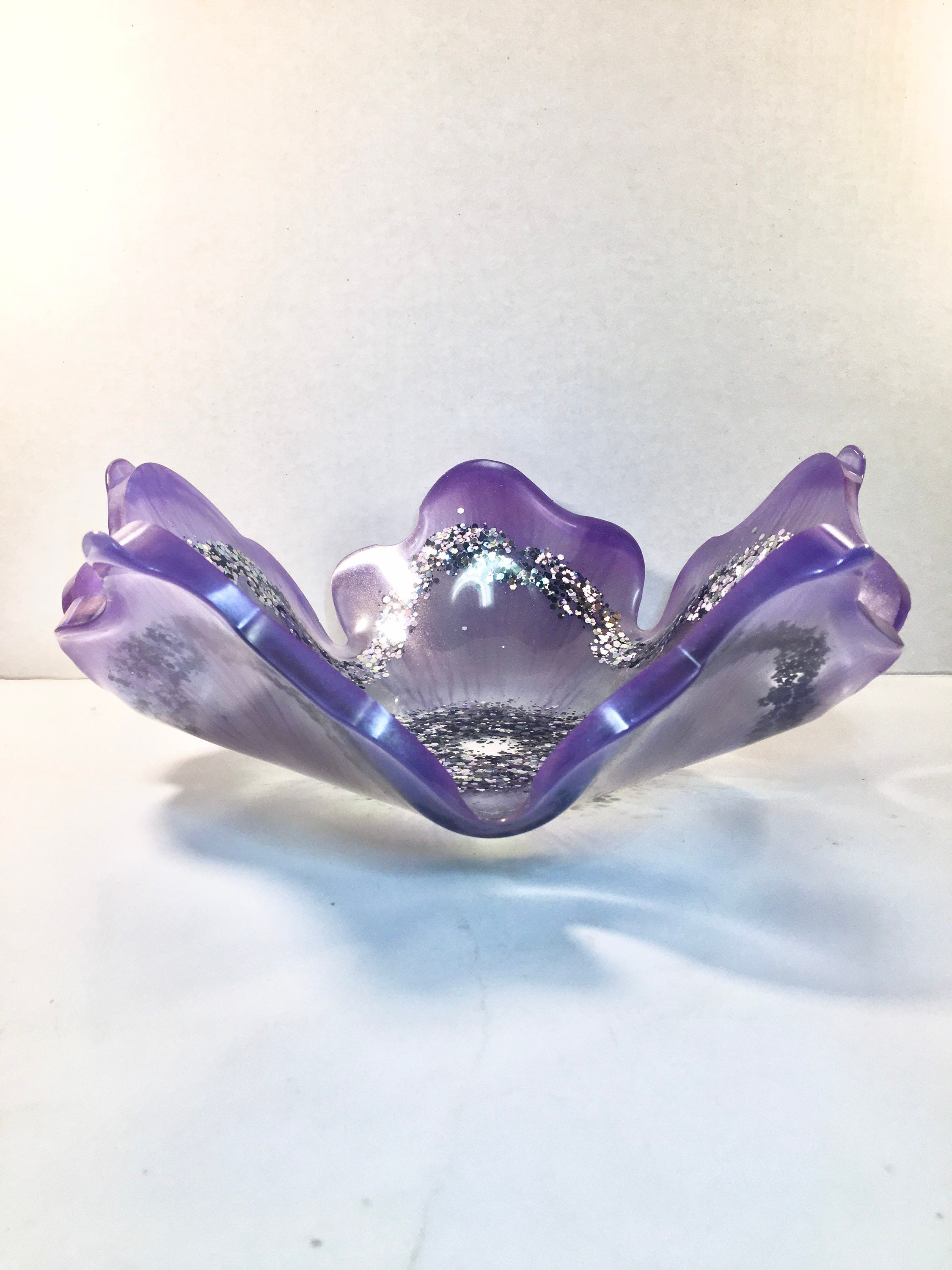 Large Purple Flower Resin Bowl Large Resin Flower Bowl Large Etsy