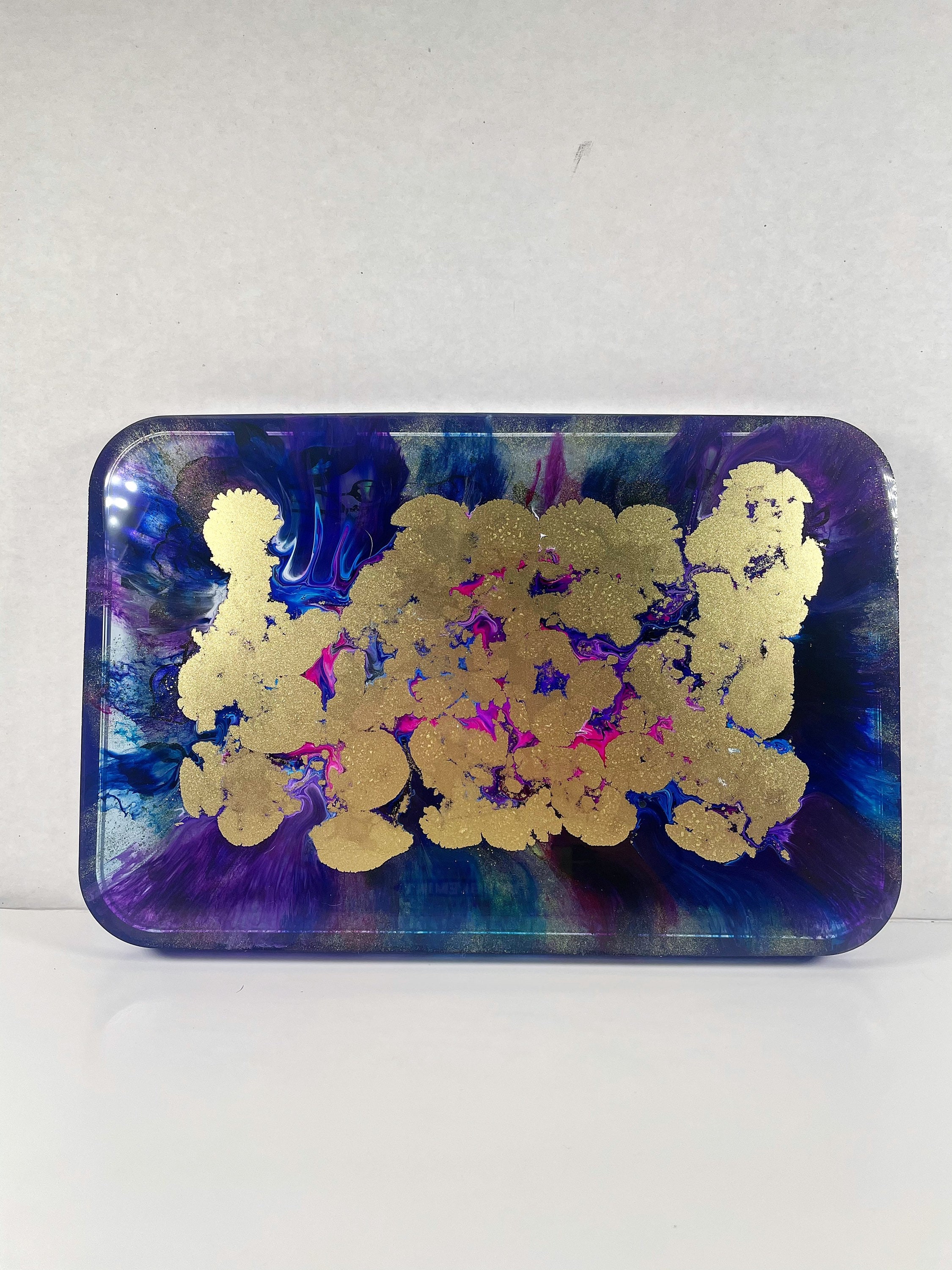 Floral Epoxy Resin Rolling Tray Butterfly and Flower Rolling Etsy