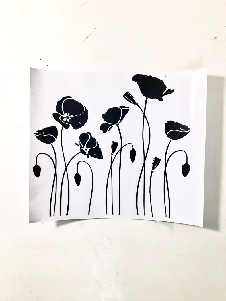 Poppy Flowers Vinyl DecalField of Poppies Decal Poppy Flower Etsy