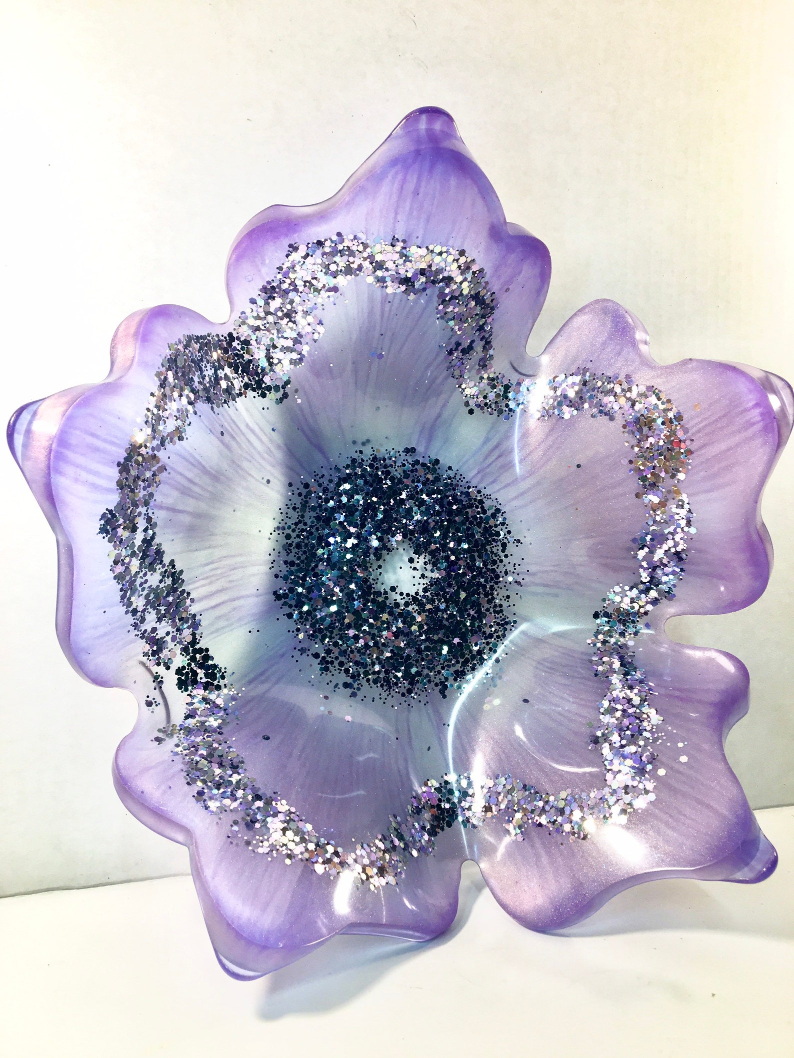 Large Purple Flower Resin Bowl Large Resin Flower Bowl Large Etsy