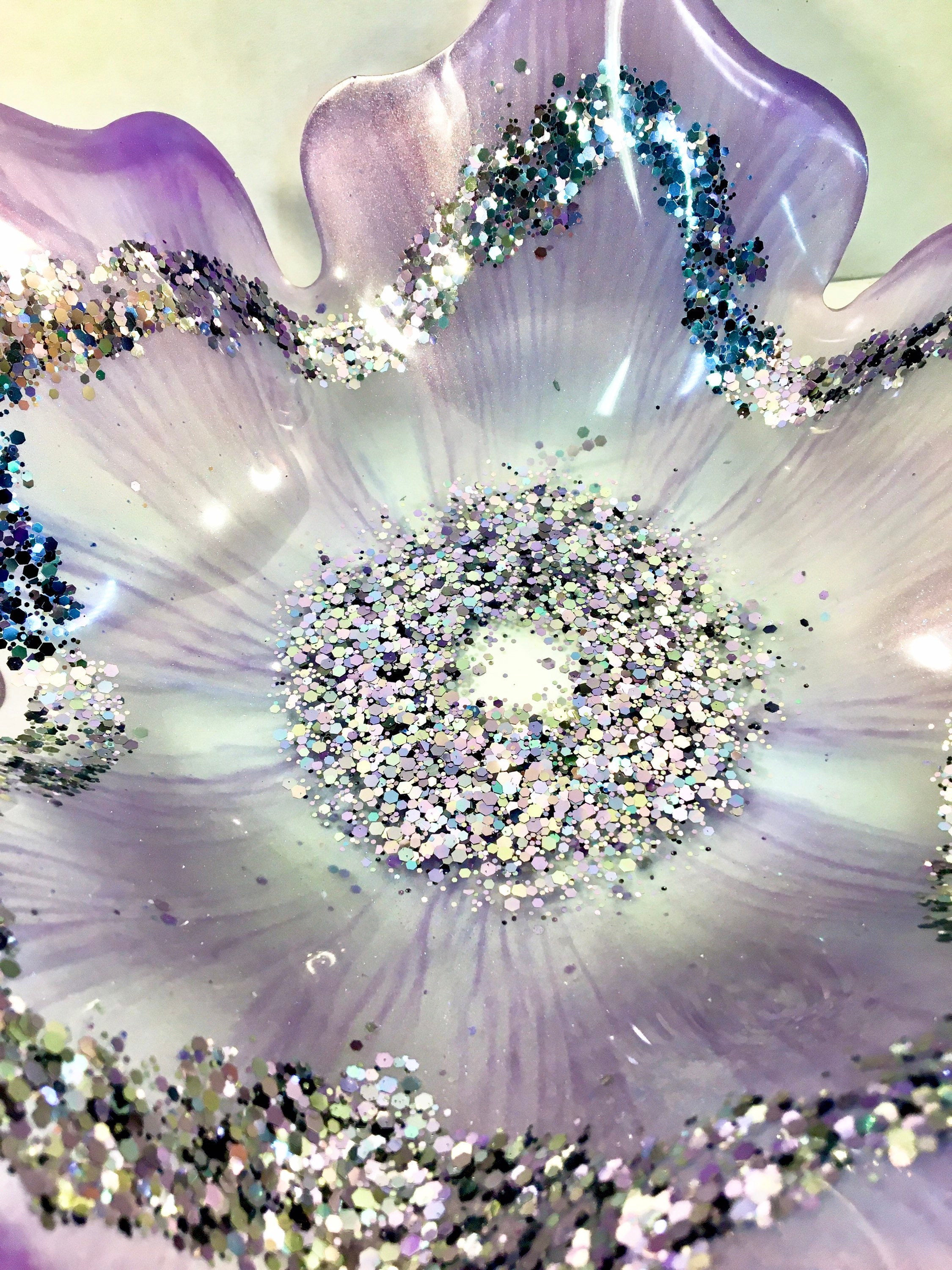 Large Purple Flower Resin Bowl Large Resin Flower Bowl Large Etsy