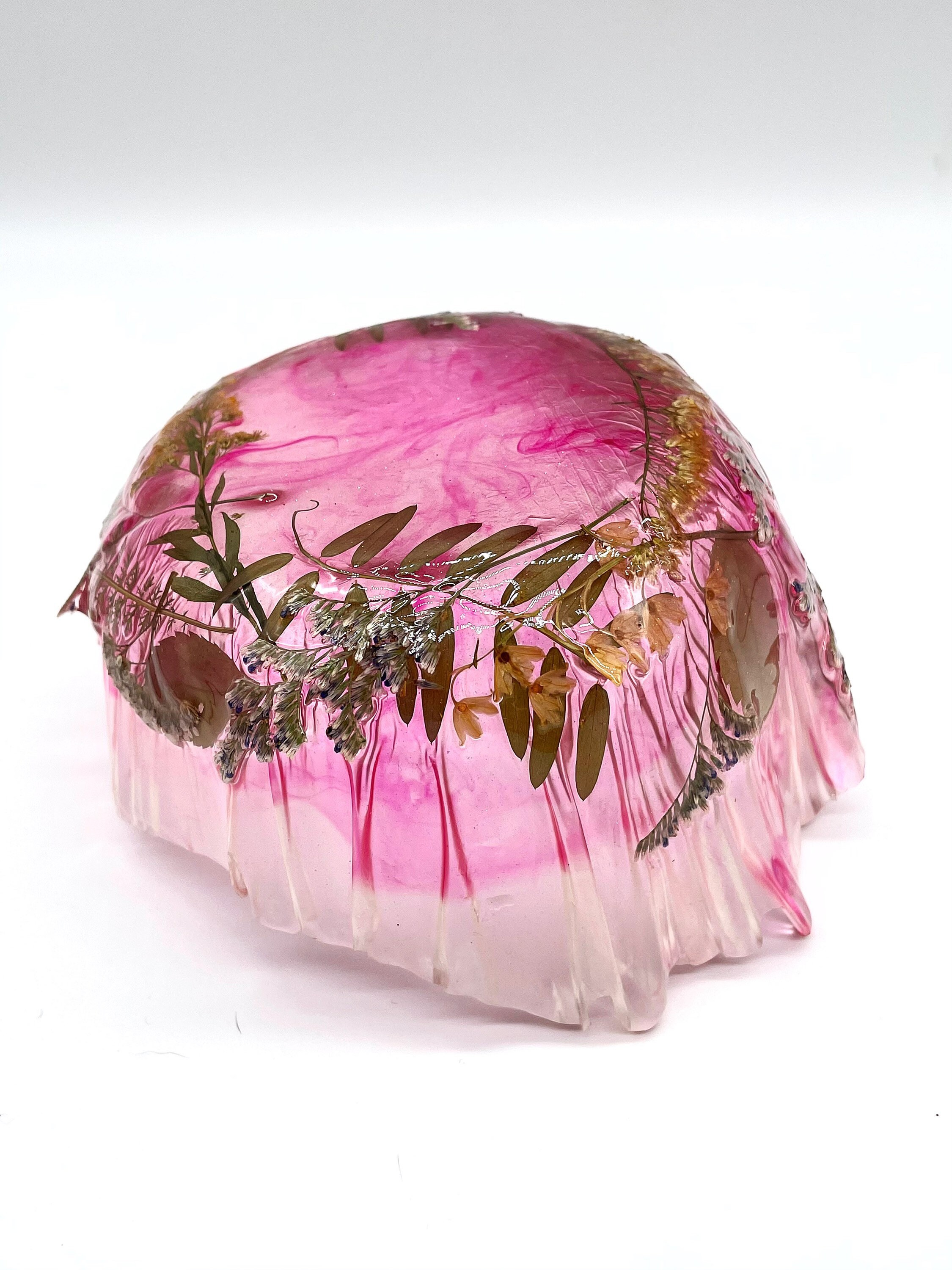 Freeform Flower Resin Bowl Real Flower Epoxy Resin Dish Etsy