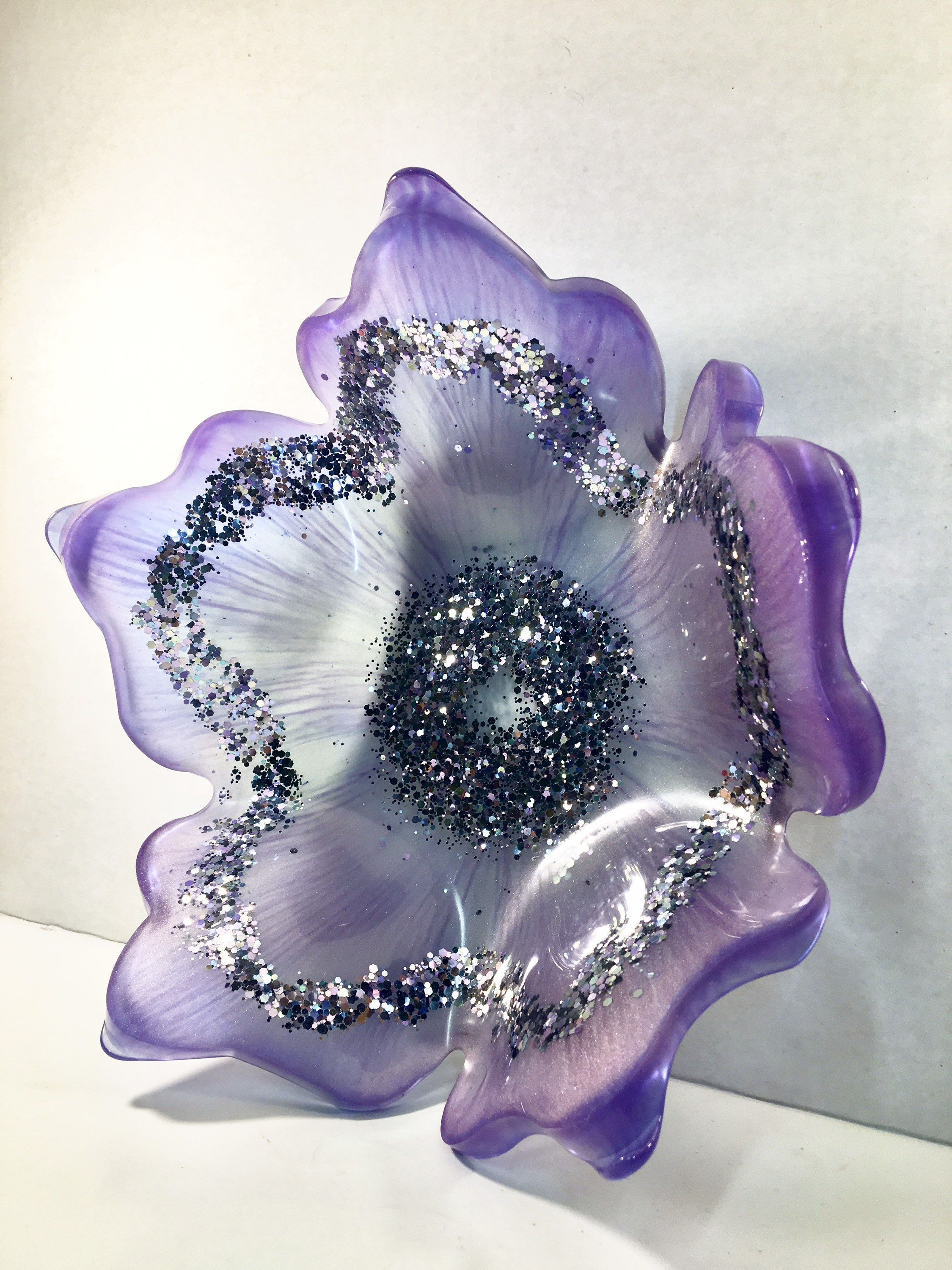 Large Purple Flower Resin Bowl Large Resin Flower Bowl Large Etsy