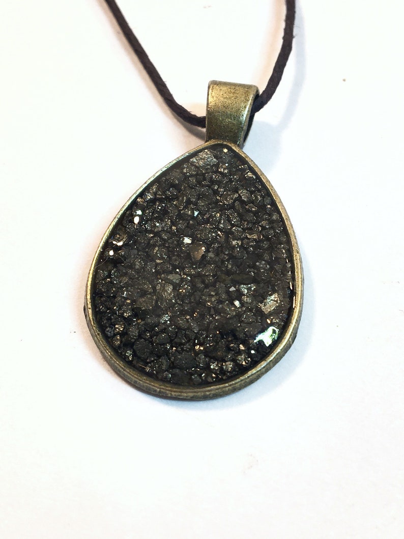 Fools Gold Tear Pendant\u2022 Iron Pyrite Necklace\u2022 Fools Gold Jewelry\u2022 Iron Pyrite Jewelry\u2022 Fake Gold Nugget Pendant
