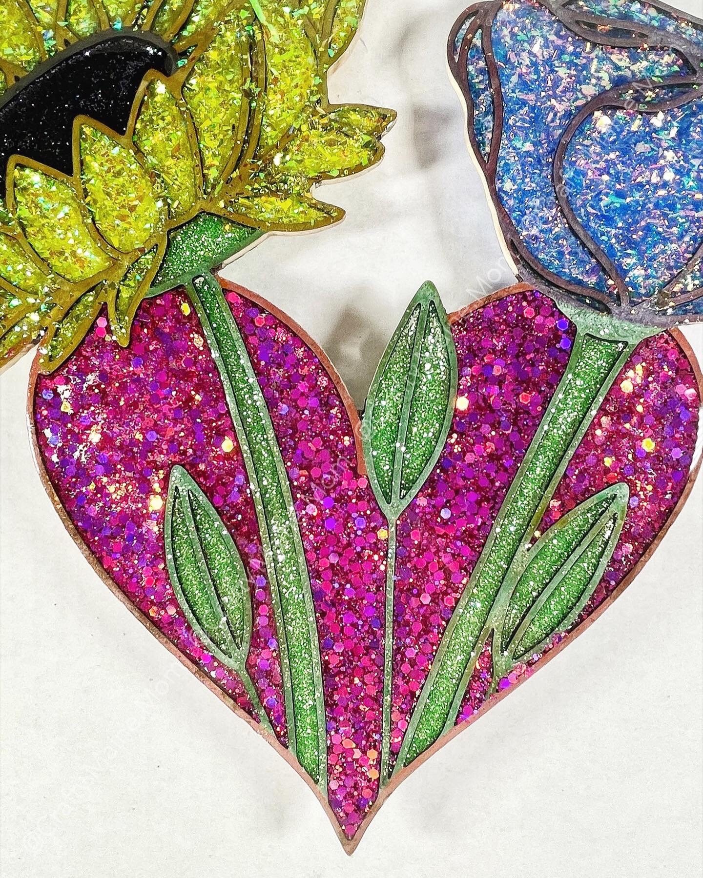 Floral Resin Suncatcher Sunflower Resin Art Epoxy Resin Wood Etsy